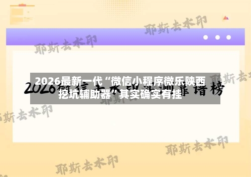 2026最新一代“微信小程序微乐陕西挖坑辅助器”其实确实有挂-第2张图片