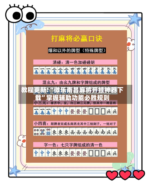 教程更新!“微乐南昌麻将开挂神器下载”掌握辅助功能必胜规则