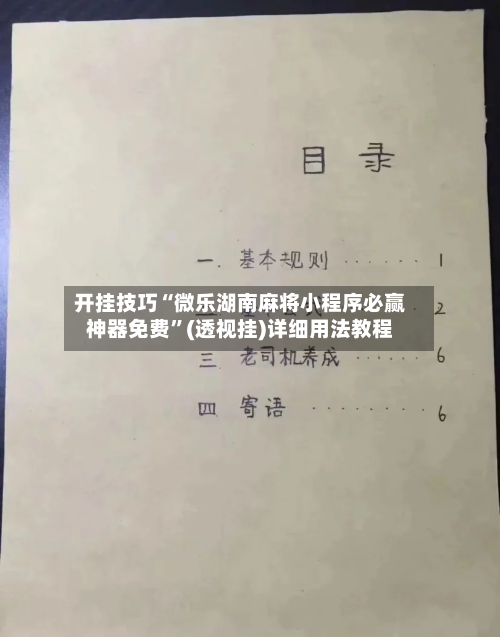开挂技巧“微乐湖南麻将小程序必赢神器免费”(透视挂)详细用法教程-第2张图片