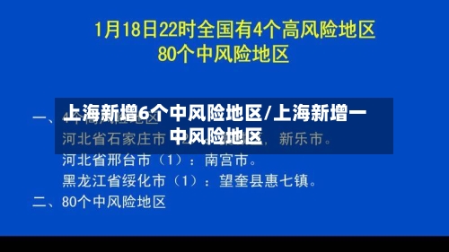 上海新增6个中风险地区/上海新增一中风险地区