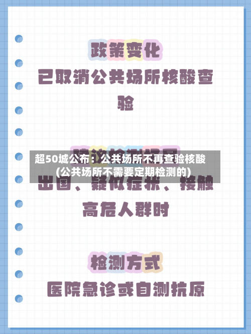 超50城公布：公共场所不再查验核酸(公共场所不需要定期检测的)-第2张图片