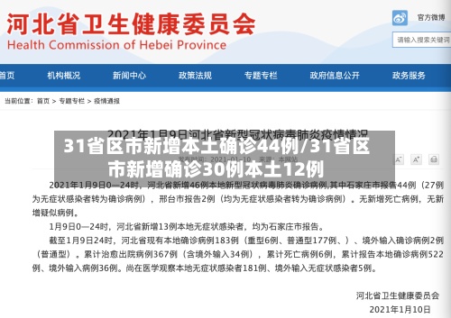 31省区市新增本土确诊44例/31省区市新增确诊30例本土12例