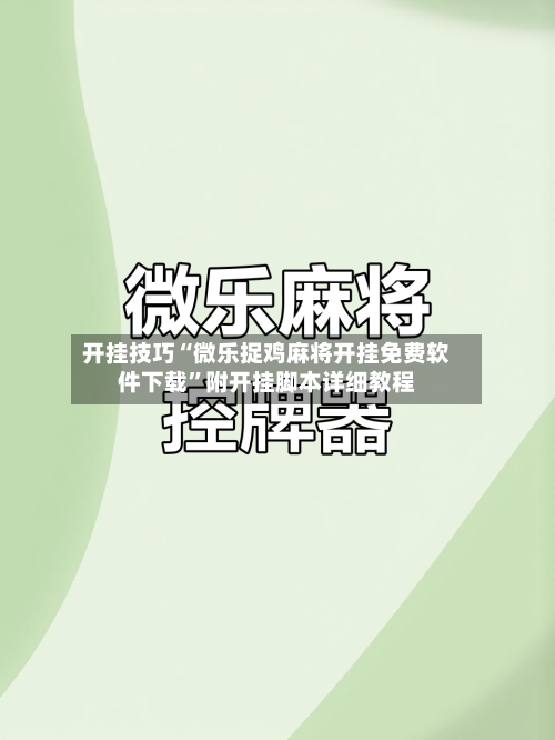 开挂技巧“微乐捉鸡麻将开挂免费软件下载”附开挂脚本详细教程-第2张图片