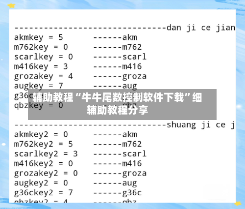 辅助教程“牛牛尾数控制软件下载”细辅助教程分享-第2张图片