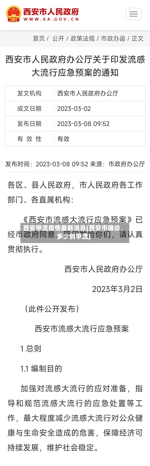 西安甲流疫情最新消息(西安市确诊多少例甲流)-第2张图片