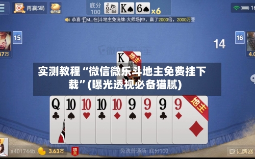 实测教程“微信微乐斗地主免费挂下载”(曝光透视必备猫腻)