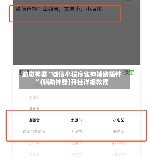 助赢神器“微信小程序雀神辅助插件”(辅助神器)开挂详细教程-第2张图片